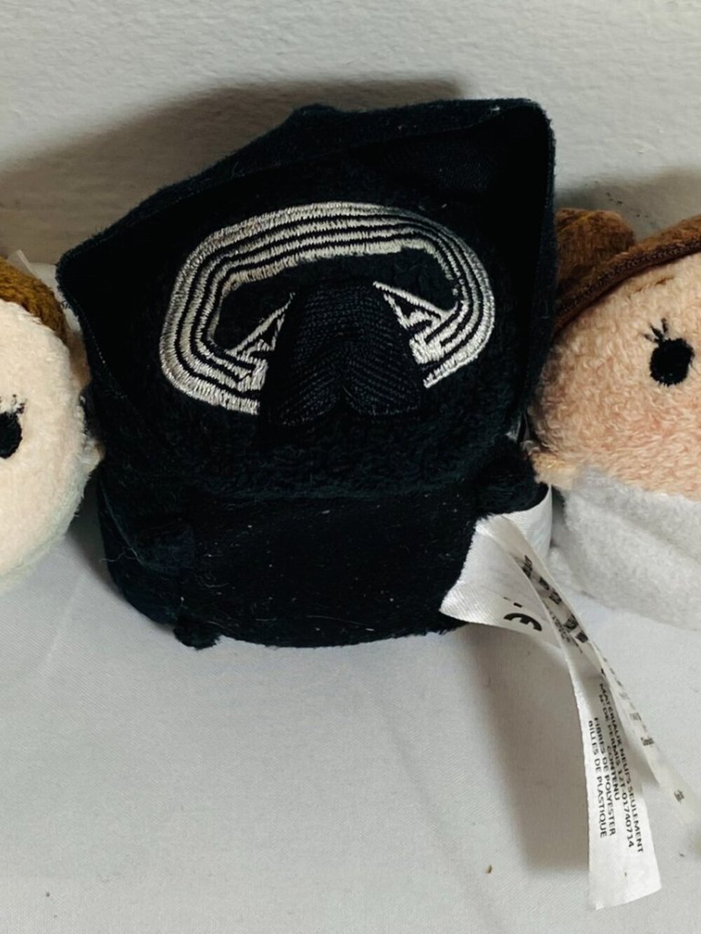 3 Tsum Tsum Disney Store Star Wars 3.5" Stackable Mini Plush Vader/Leia/Rey, VG